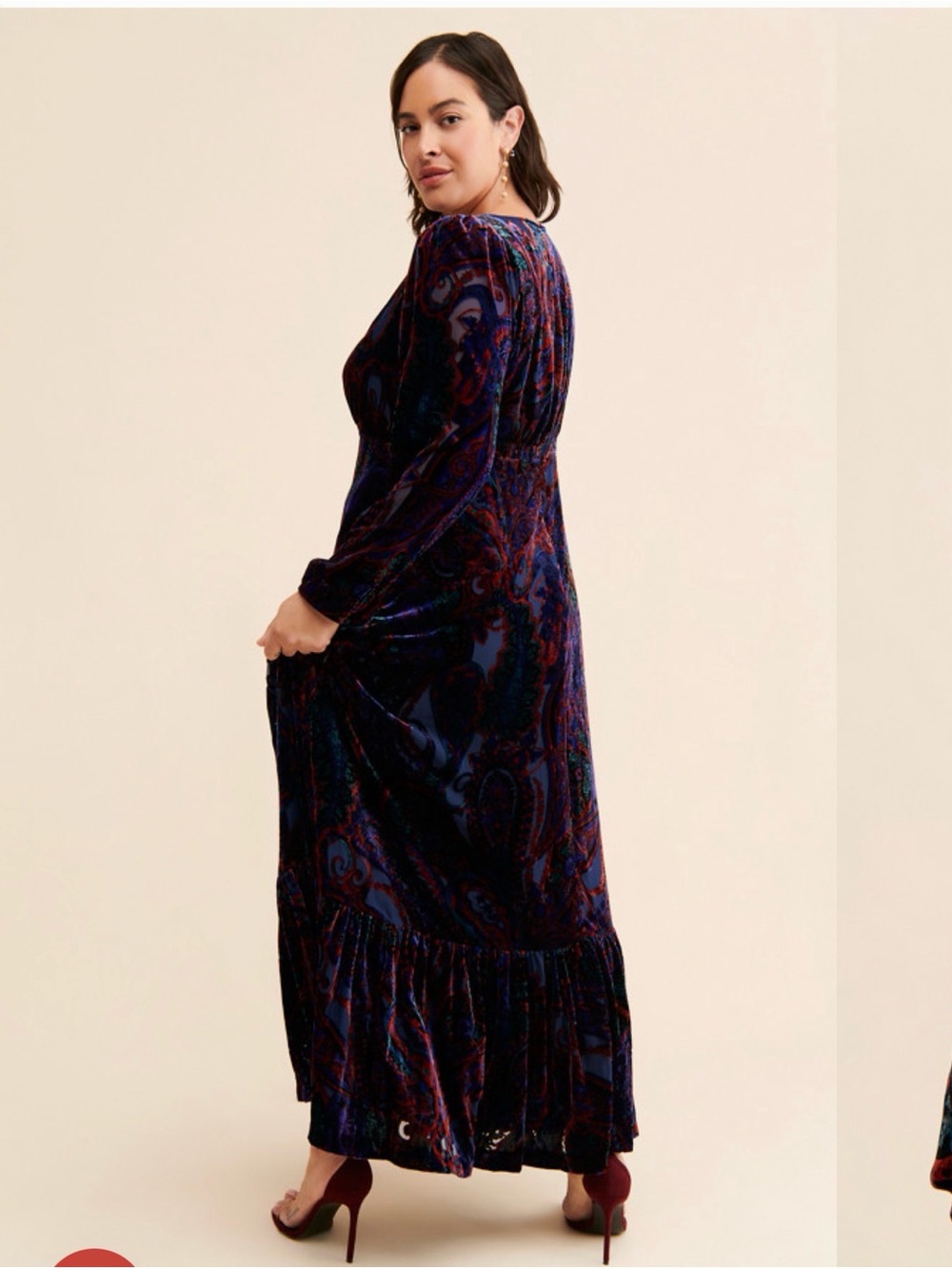Anthropologie Burnout Velvet Boho Maxi Dress size 14 - Picture 2 of 7